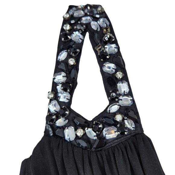 City Triangles One-Shoulder Embellished Stretch Bodycon Black Cocktail Dress - Picture 7 of 7